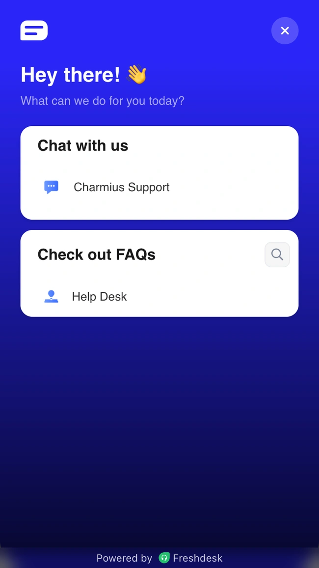 La live chat di Charmius e le FAQ dell'help desk