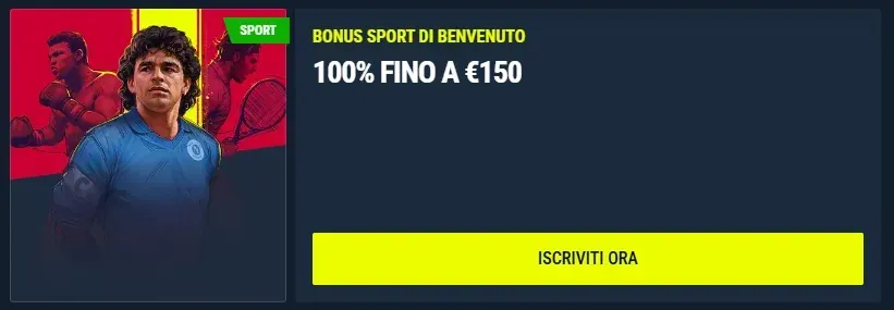 Il bonus sport di benvenuto di Rabona: 100% fino a 150€